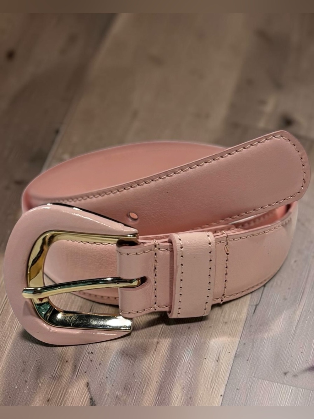 Genuine Leather Skinny Belt in Barbie Pink Made in USA Women’s Size M